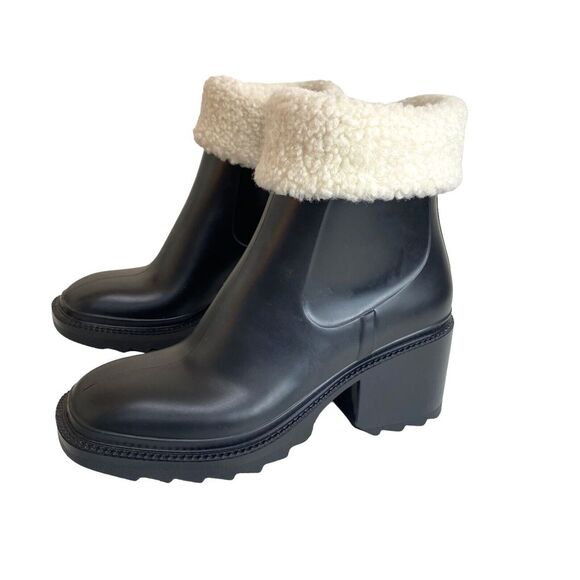 INC Eadin Ankle Bootie Faux Leather Faux Fur Trim Zipper Boots Womens Size 9 - Picture 11 of 16